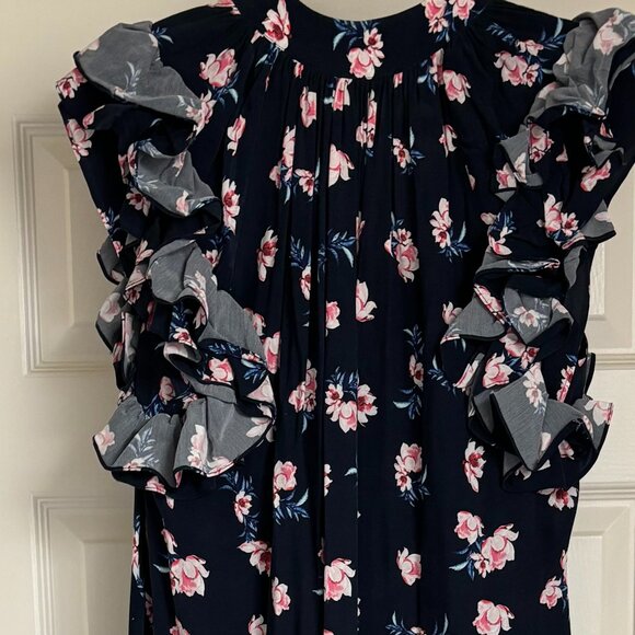 Lug Von Siga Maxi Blue w/ Pink Floral Dress - Size 42FR/US10 - Picture 3 of 16